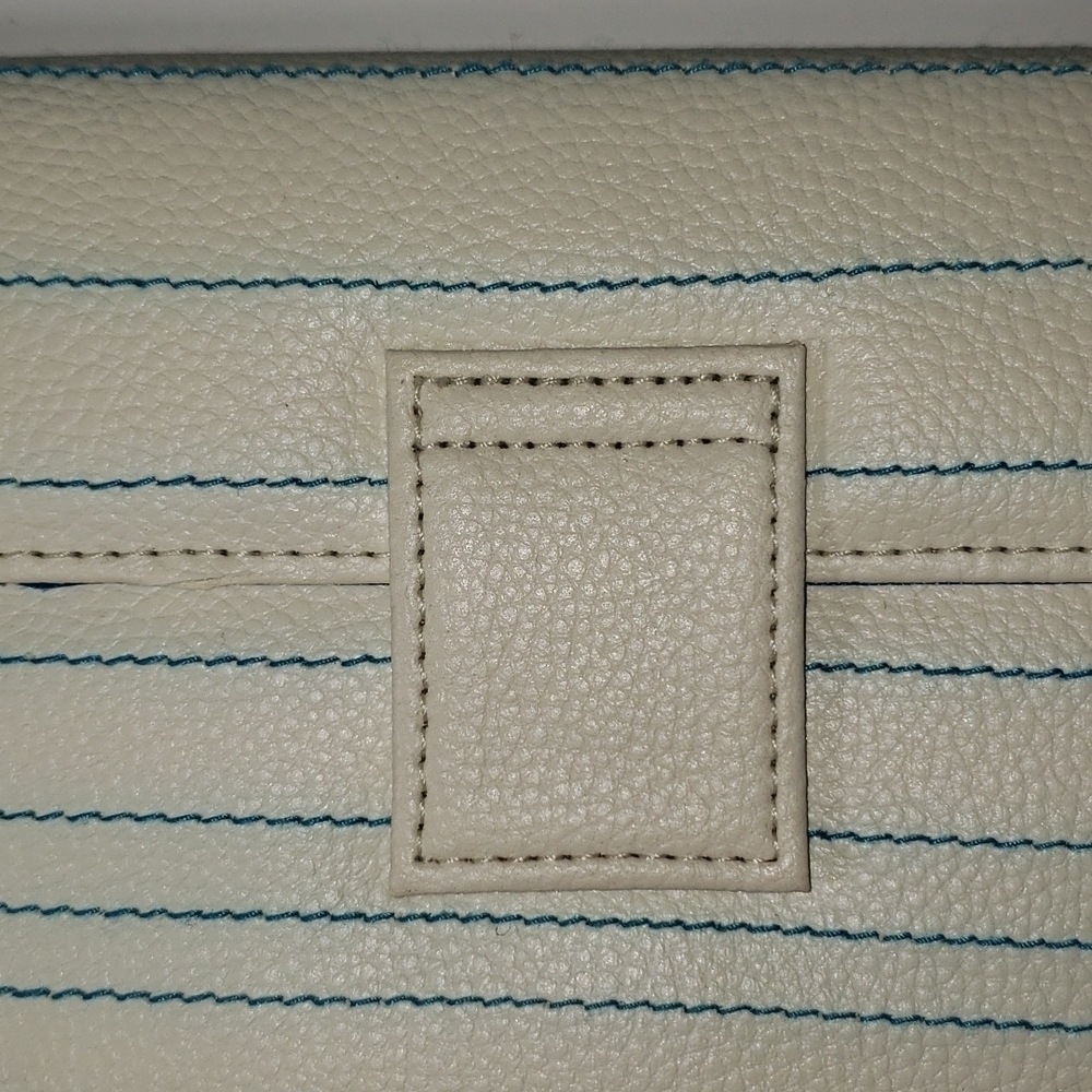 Milano Cream and Turquoise Clutch Purse - Picture 2 of 6